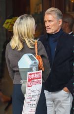 EMMA KROKDAL and Dolph Lundgren Out for Early Dinner at Cipriani in Beverly Hills 03/03/2024