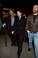 EMMA STONE Arrives at Frame Paris Fashion Week Dinner 03/03/2024