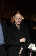 EMMA STONE Arrives at Frame Paris Fashion Week Dinner 03/03/2024