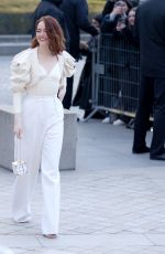 EMMA STONE Arrives at Louis Vuitton Fashion Show at Paris Fashion Week 03/05/2024