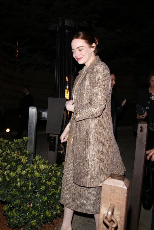 EMMA STONE Arrives at Pre-Oscar Party at the Mr. Chow in Beverly Hills 03/07/2024