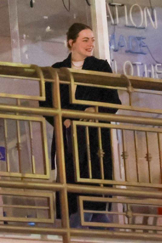 EMMA STONE Out for Dinner in Los Angeles 03/11/2024