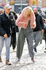 GIGI HADID Filming a Maybelline Commercial on Mercer Street in New York 03/26/2024