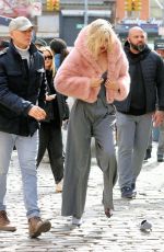 GIGI HADID Filming a Maybelline Commercial on Mercer Street in New York 03/26/2024