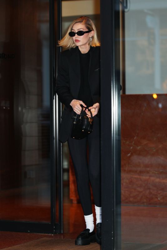 GIGI HADID Leaves Her Apartment in New York 03/14/2024