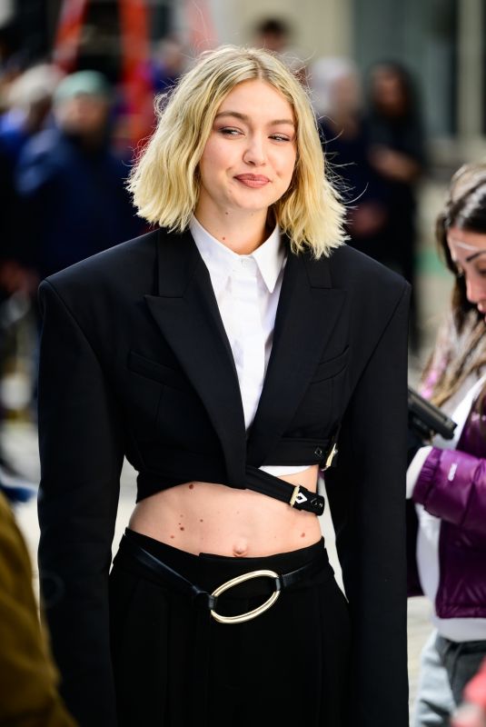 GIGI HADID on the Set of a Commercial in New York 03/26/2024