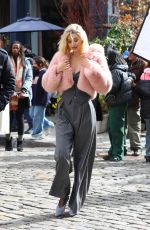 GIGI HADID on the Set of Maybelline Commercial on Mercer Street in New York 03/26/2024