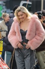 GIGI HADID on the Set of Maybelline Commercial on Mercer Street in New York 03/26/2024