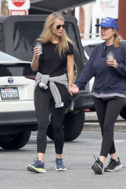 GWYNETH PALTROW Out for Coffee with Childhood Bestie Mary Wigmore 03/14/2024