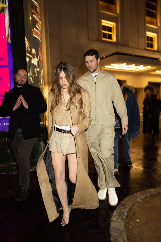 HAILEE STEINFELD and Josh Allen Leaves Miu Miu Afterparty in Paris 03/05/2024