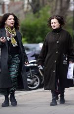 HELENA BONHAM CARTER Out Walking Her Dogs in London 03/05/2024