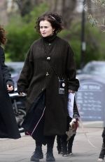 HELENA BONHAM CARTER Out Walking Her Dogs in London 03/05/2024