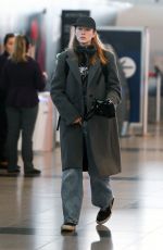 HUNTER SCHAFER Arrives at JFK Airport in New York 02/29/2024