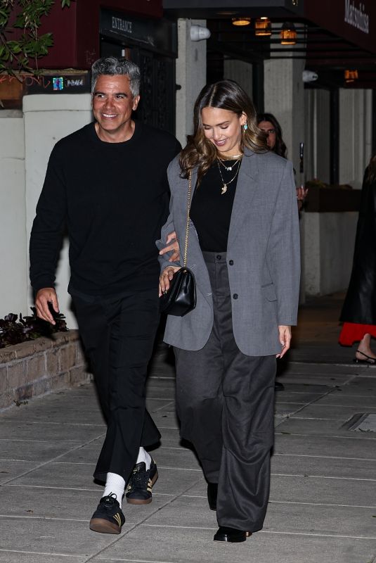 JESSICA ALBA and Cash Warren Out for Dinner with California Mayor Karen Bass at Matsuhisa in Beverly Hills 03/14/2024