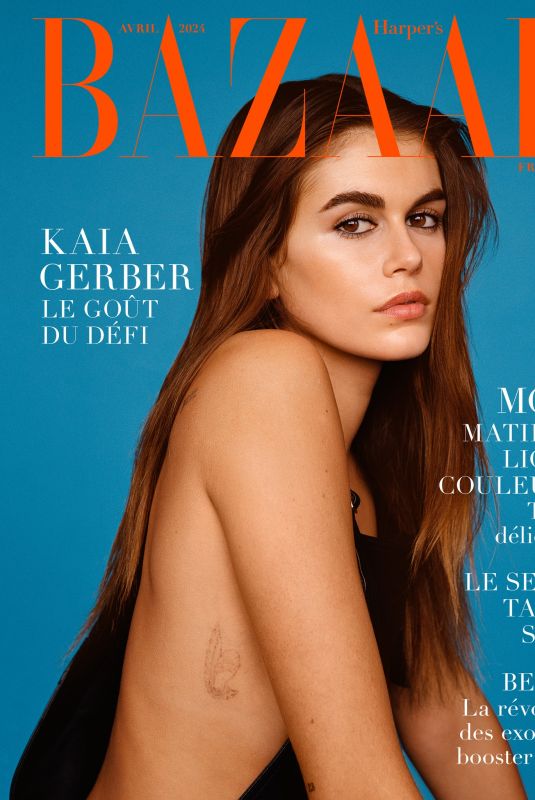 KAIA GERBER on the Cover of Harper’s Bazaar France, April 2024