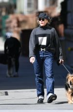 KATE CAPSHAW Out with Her Dog in New York 03/17/2024