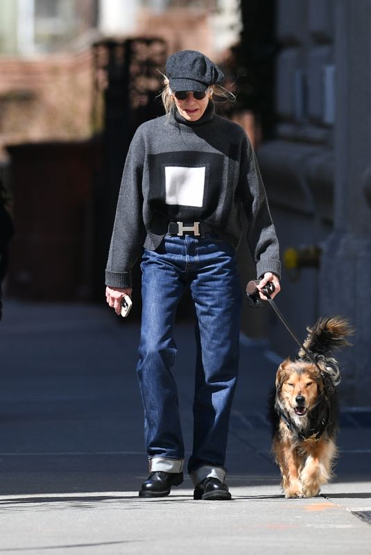 KATE CAPSHAW Out with Her Dog in New York 03/17/2024