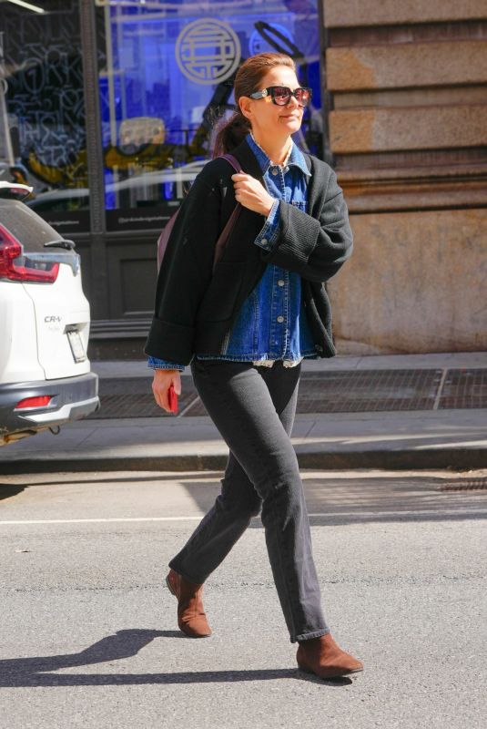 KATIE HOLMES Out and About in New York 03/16/2024