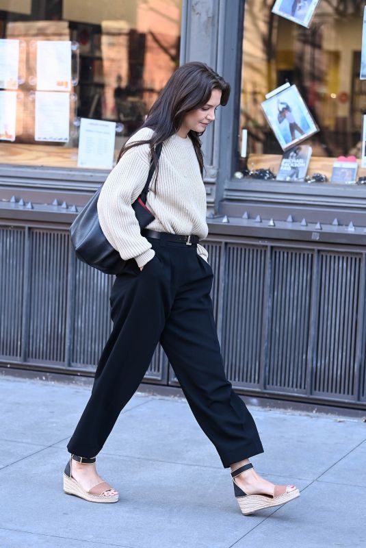 KATIE HOLMES Out and About on First Day of Spring in New York 03/19/2024