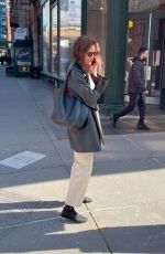 KATIE HOLMES Takes a Call Out in New York 03/01/2024