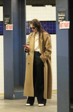 KATIE HOLMES Waiting for a Uptown Train in New York 03/24/2024