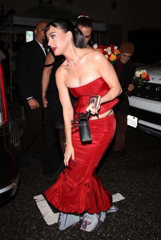 KATY PERRY Leaves Billboard Music Bash at Delilah in West Hollywood 03/06/2024