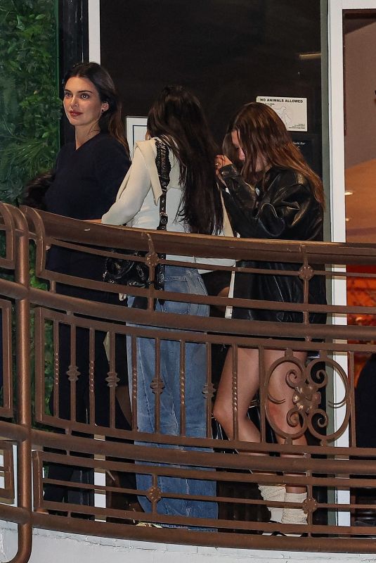 KENDALL JENNER, JUSTINE SKYE, LAUREN PEREZ and HAILEY BIEBER Out for Dinner at Sushi Park 03/16/2024