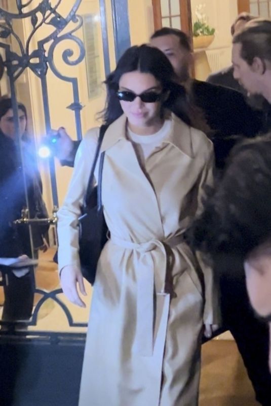 KENDALL JENNER Leaves Her Hotel After Filming for L’Oreal Campaign in Paris 03/06/2024
