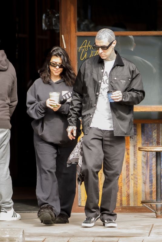 KOURTNEY KARDASHIAN and Travis Barker Out for Breakfast in a Vintage ’64 Impala at Pedalar’s Fork in Calabasas 03/03/2024