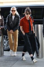 KRISTEN STEWART and DYLAN MEYER Arrives at JFK Airport in New York 03/14/2024