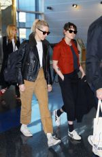 KRISTEN STEWART and DYLAN MEYER Arrives at JFK Airport in New York 03/14/2024
