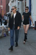 KRISTEN STEWART and DYLAN MEYER Heading to Late Night With Seth Meyers in New York 03/12/2024