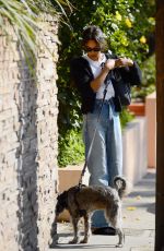 LAURA HARRIER Out with Her Dog in West Hollywood 03/20/2024