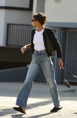 LAURA HARRIER Out with Her Dog in West Hollywood 03/20/2024