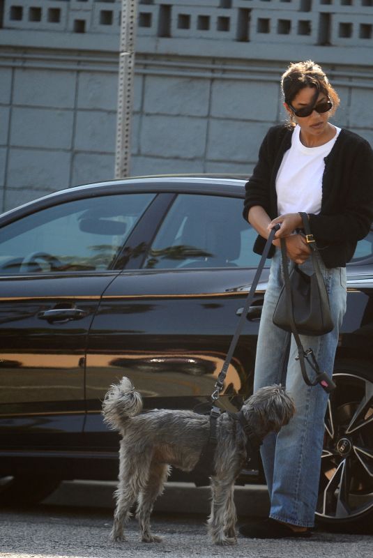LAURA HARRIER Out with Her Dog in West Hollywood 03/20/2024