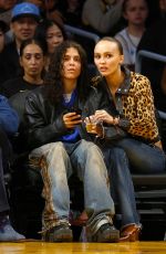 LILY-ROSE DEPP and 070 SHAKE at Los Angeles Lakers Game 03/10/2024