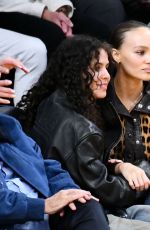LILY-ROSE DEPP and 070 SHAKE at Los Angeles Lakers Game 03/10/2024