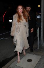 LINDSAY LOHAN and Bader Shammas on a Dinner Date in Los Angeles 03/16/2024