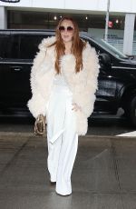 LINDSAY LOHAN Arrives at Drew Barrymore Show to Promote Irish Wish in New York 03/05/2024