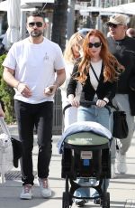 LINDSAY LOHAN Out for a Family Lunch at La Escala in Beverly Hills 03/16/2024
