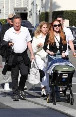 LINDSAY LOHAN Out for a Family Lunch at La Escala in Beverly Hills 03/16/2024
