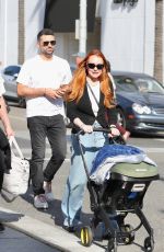 LINDSAY LOHAN Out for a Family Lunch at La Escala in Beverly Hills 03/16/2024