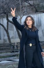 MARISKA HARGITAY, AMBER SKYE NOYES and Peter Scanavino on the Set of Law and Order: SVU in New York 03/13/2024