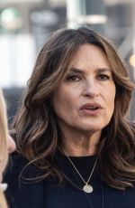 MARISKA HARGITAY, AMBER SKYE NOYES and Peter Scanavino on the Set of Law and Order: SVU in New York 03/13/2024