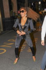 MELANIE BROWN in a Black Catsuit Night Out in New York 03/27/2024