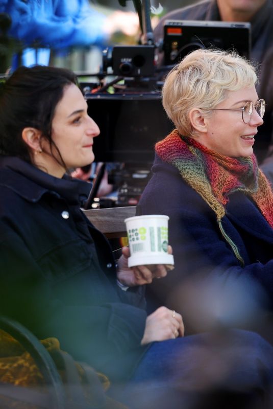 MICHELLE WILLIAMS and JENNY SLATE on the Set of Dying for Sex 03/14/2024