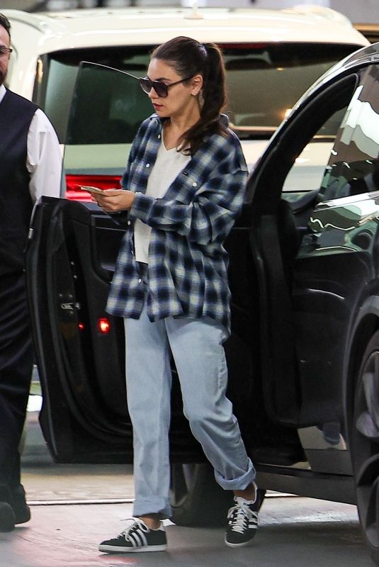 MILA KUNIS Arrives at Soho House in West Hollywood 03/16/2024
