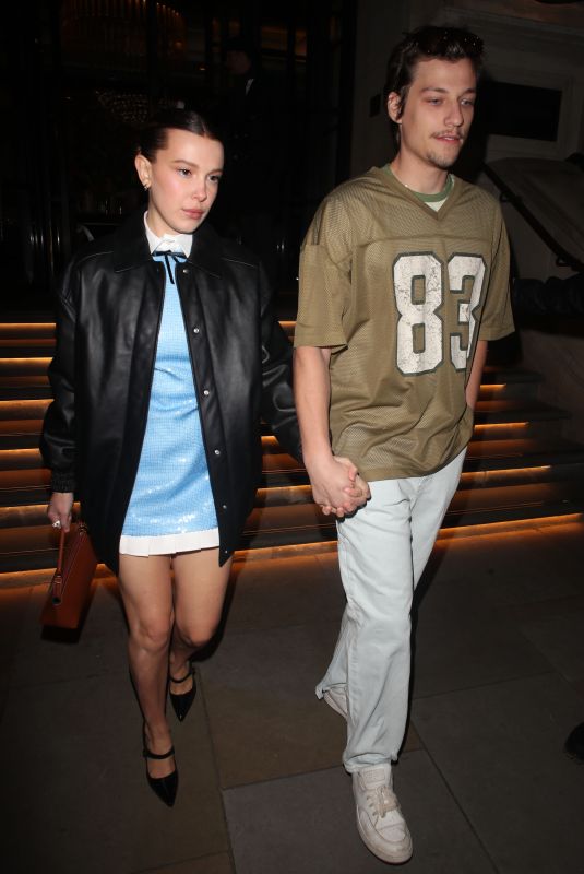 MILLIE BOBBY BROWN Leaves Her Hotel in London 03/04/2024