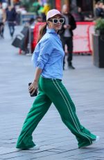 MYLEENE KLASS in a Striped Shirt and Green Trousers Out in London 03/03/2024