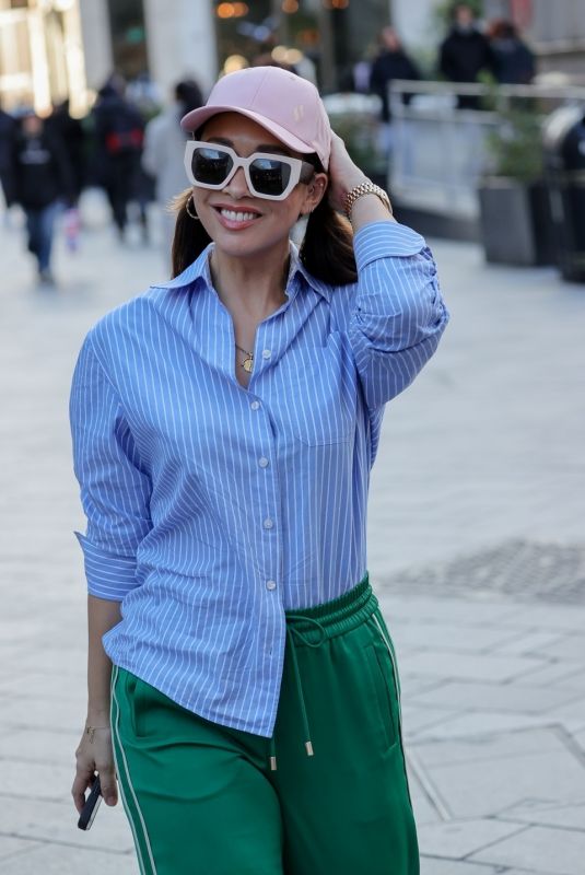 MYLEENE KLASS in a Striped Shirt and Green Trousers Out in London 03/03/2024